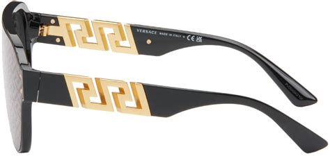 Versace: Black La Greca Sunglasses 